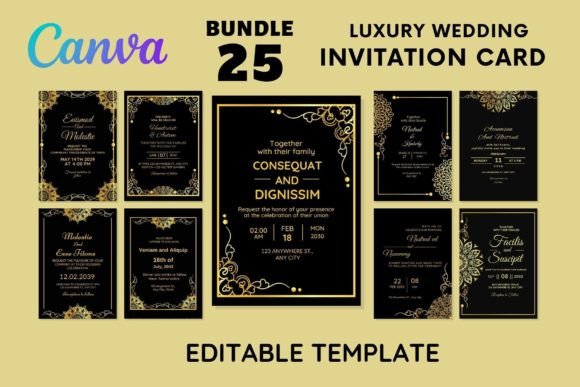 Download 25 Luxury Wedding Invitation Card Vol-2 - Luxury Collection